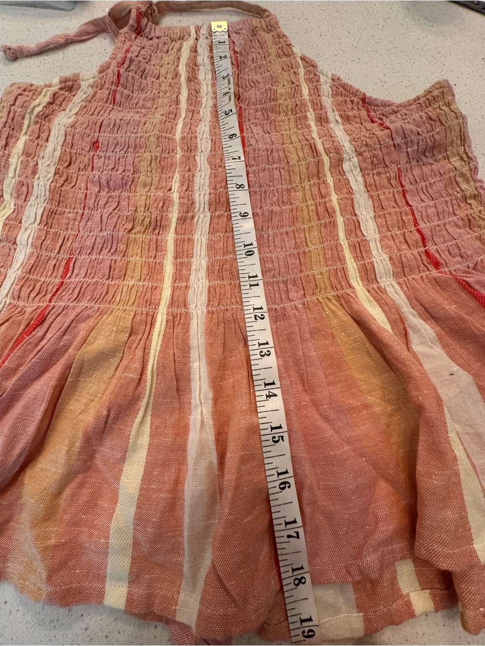 miami Pink & White Striped Smocked Halter Top - Picture 4 of 4